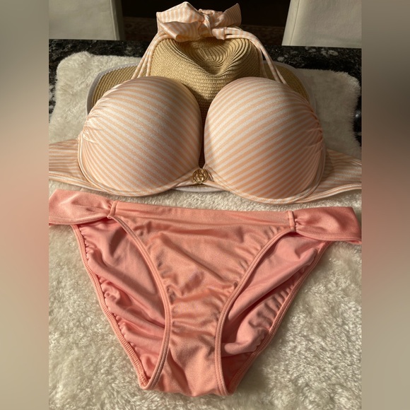 VS bombshell swim set 36DD &L pink bottoms - Picture 1 of 13
